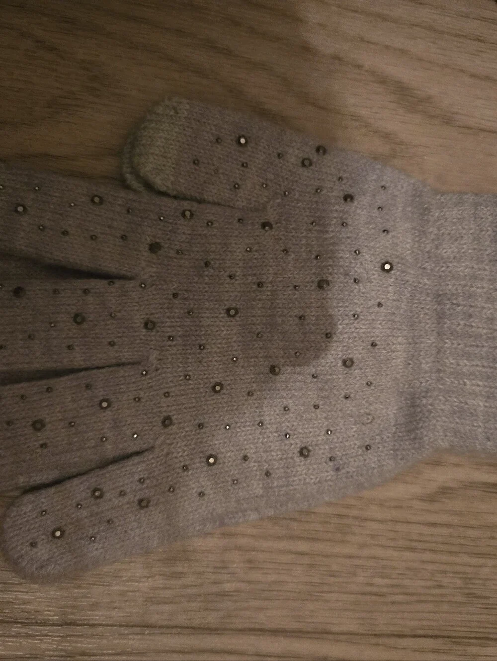 Mixit Women's Gray Knit Touchscreen Gloves with Stud Accents